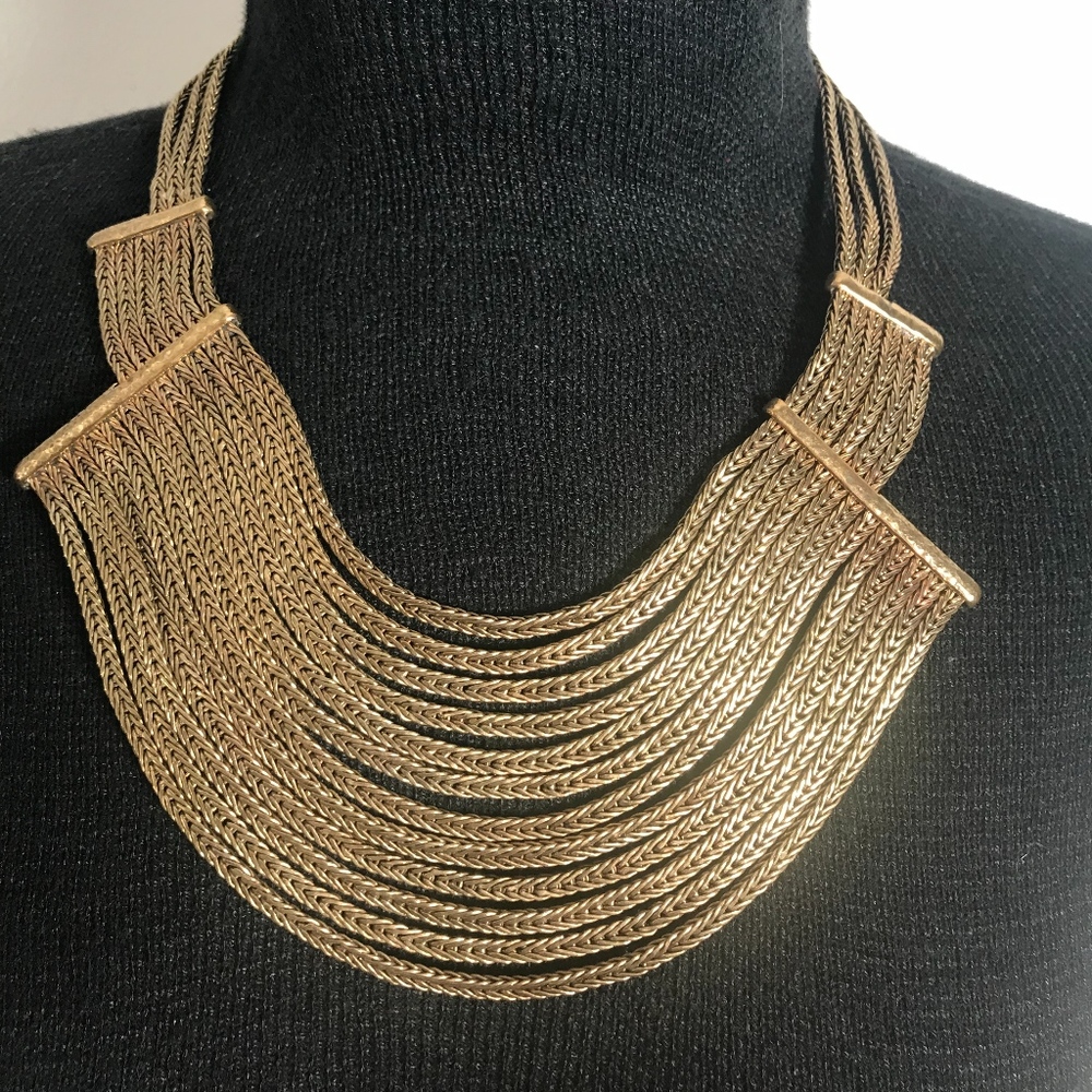Multi strand brass necklace and bracelet set - Picture 6 of 6